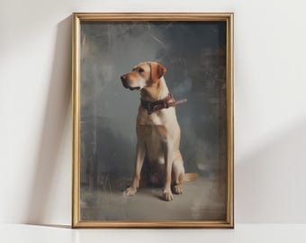 Labrador Retriever Printable Wall Art Vintage Dog Portrait Download Labrador Wall Decor Dog Lover Gift for Women Instant Download Home Decor