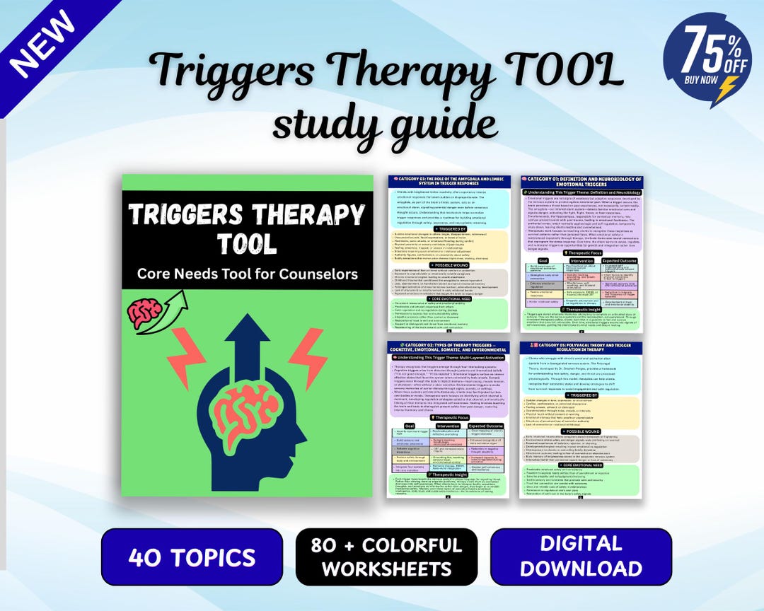 Therapy Triggers Workbook, Emotional Trigger Worksheet, CBT Tool (PDF ...