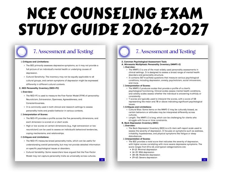 NCE Counseling Exam Study Guide PDF | National Counselor Exam Prep ...