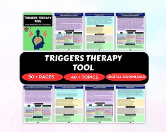 Therapy Triggers Workbook, Emotional Trigger Worksheet, CBT Tool (PDF)