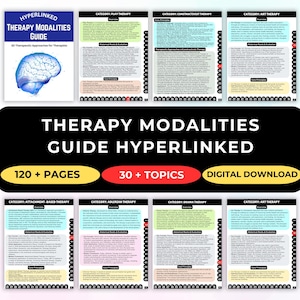 Therapy Modalities Guide PDF |30 Counseling Approaches Cheat Sheet  CBT DBT