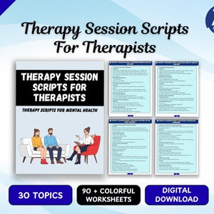 Therapy Session Scripts for Therapists | CBT, MI, SFBT Guide (Digital Download)