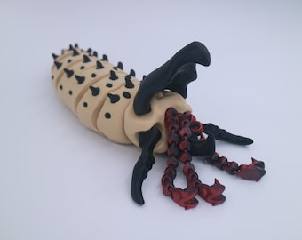 3D Printed Articulated Tremors Graboid Toy Fidget - Flexi Animal - Dirt Dragon
