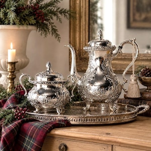 Wilcox Antique Silver Tea Set - Etsy
