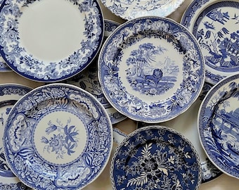 Assorted Blue and White Decorative Plates, Spode Blue Room, Johnson Brothers, Staffordshire | Chinoiserie Wall Decor