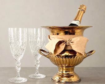 VINTAGE / Cubitera para champán Leonard EPNS / Enfriador de vino de plata desgastada por el tiempo / Artículos de bar del Viejo Mundo