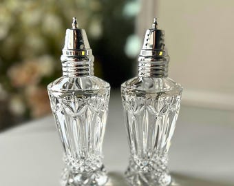Marquis by Waterford Admiral Crystal Salt & Pepper Shakers | 6 Inch Cut Crystal Table Set | Elegant Dining