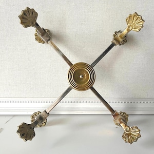 Vintage Adjustable Bowl Stand Trivet | Shell & Floral Footed Serving Stand 10"