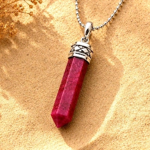 Natural Ruby Pendant, 925 Sterling Silver Pendant, Gemstone Silver Pendant, Pendant & Necklace Silver Jewelry, Gift For Her