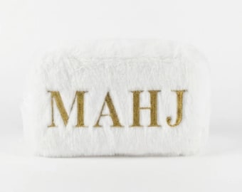 Luxe Mahjong Fur Tile Bag - Snow White