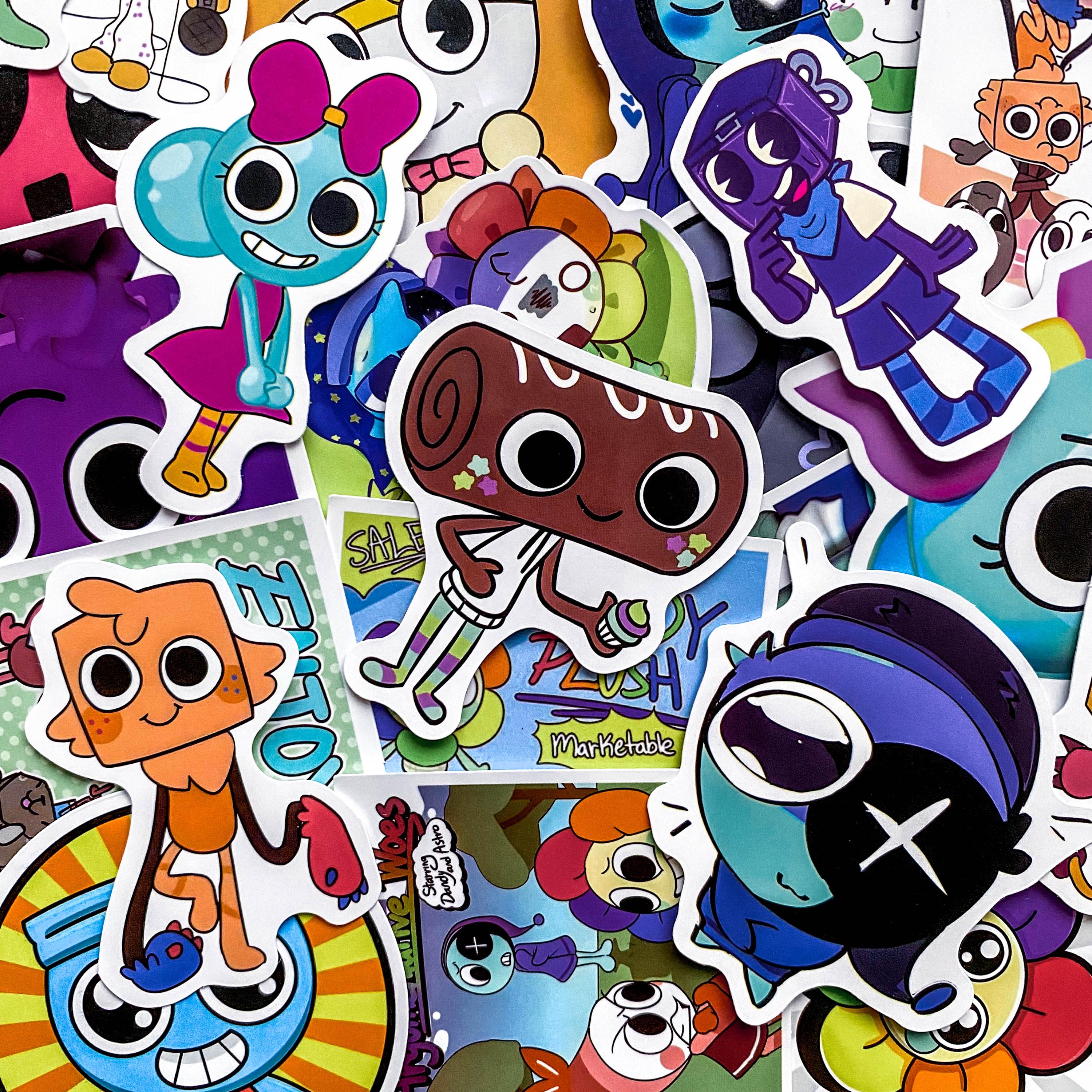 Pack of 50 Dandys World Stickers, Cute Game Character Stickers, Cartoon ...