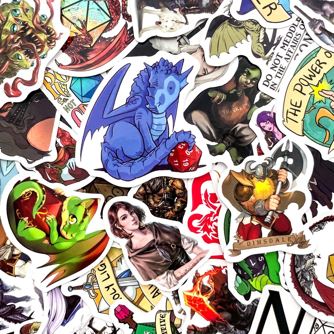Dnd Switch Sticker Pack of 50 DND Stickers, Fantasy RPG Stickers, Dungeon Character ...