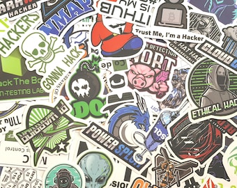 Lot de 50 autocollants Hacker Meme, Autocollants de codage, Autocollants de cybersécurité, Autocollants Tech Geek, Autocollants imperméables pour ordinateur portable, Bouteille d'eau