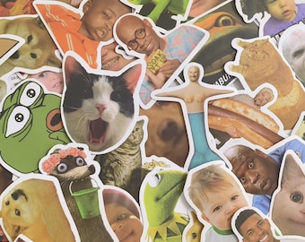 Packung mit 50 Humor Meme Aufkleber, Virale lustige Reaktion Aufkleber, Humor Witz Aufkleber, Internet Pop Aufkleber, wasserdichte Aufkleber für Telefon