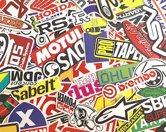 Zestaw 50 naklejek wyścigowych, naklejek z logo samochodu, naklejek do sportów motorowych, pakietów naklejek samochodowych, wodoodpornych na skrzynkę narzędziową, kask, wystrój garażu