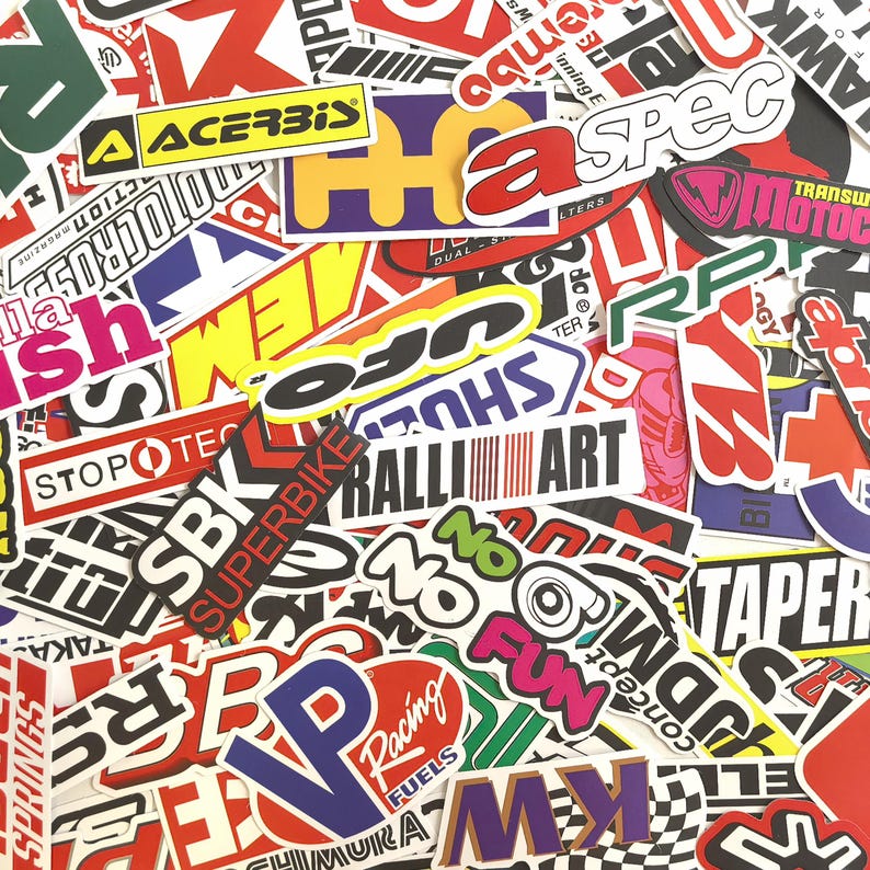 Pack of 50 Racing Stickers, Car Logo Stickers, Motorsport Stickers, Car ...