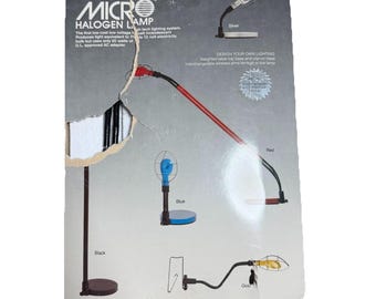 Zelco Micro Halogenlampe Tischplatte Clip-On-Schreibtisch Rot C3 Modular VTG 1986 Licht