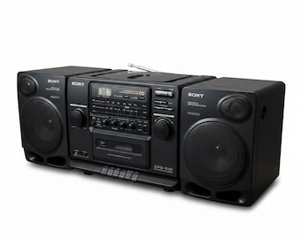 Radiocasete portátil Sony CFD-510 vintage con reproductor de CD, radio y altavoces desmontables Mega Bass. Leer más