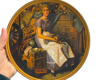 Norman Rockwell Dreaming in the Attic Knowles Collector Plate COA