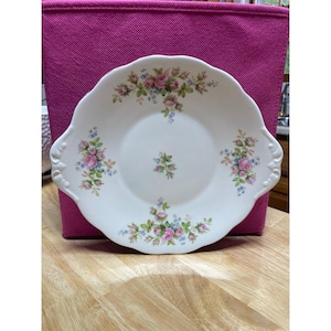 Vintage Royal Albert Moss Rose pattern cake plate in Malvern shape