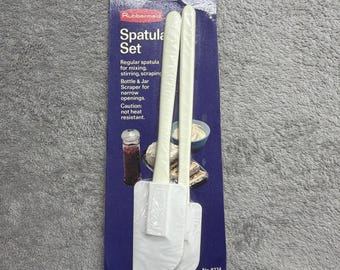 Vintage sealed 1976 Rubbermaid Scraper Ivory Spatula set of 2 8334 NOS