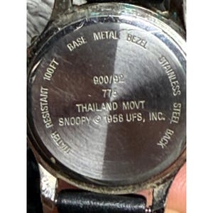 Armitron Snoopy Watch Vintage Peanuts Black Dial Date 900/92 775 Quartz Leather image 4