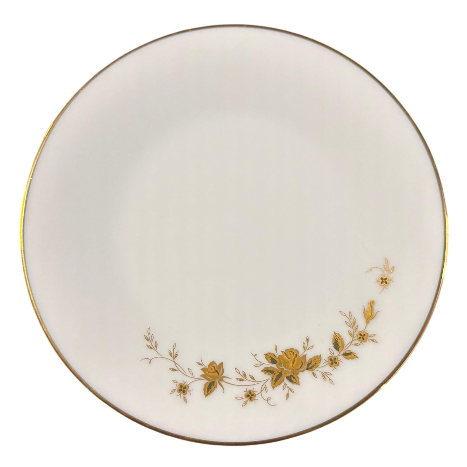 3 Noritake Ninon 6609 Gold Rose Floral Bread & Butter Plate VTG 6