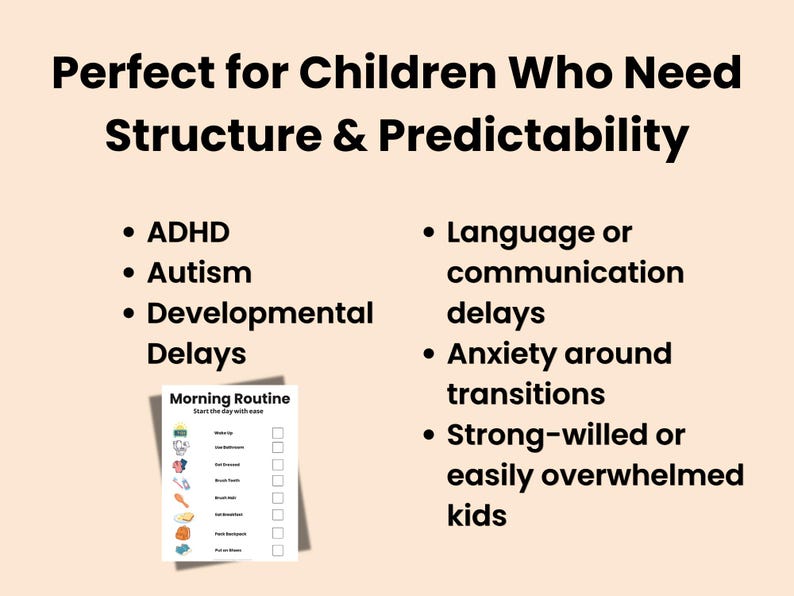 Predictability Structure And Routine Images Routine Chart Bundle Printable for Kids, Morning After School Bedtime ...