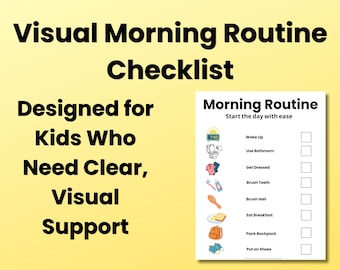 Grafiek ochtendroutine afdrukbaar voor kinderen, visueel schema, autisme ADHD-routine, checklist dagelijkse routine pdf