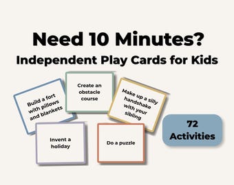 When Mom Is Busy Activity Cards | 72 Screen Free Independent Play Ideas for Kids | Low Prep Activities for Busy Moms | Printable