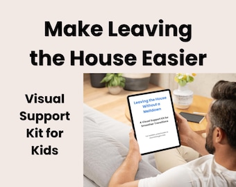Het huis uit-routine voor kinderen: visueel schema afdrukbaar, ochtendschema, ondersteuning autisme ADHD-transitie (pdf)