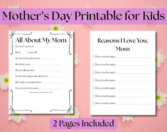 Alles over moeder afdrukbare bundel | Activiteitenpagina's Moederdag (digitale download)