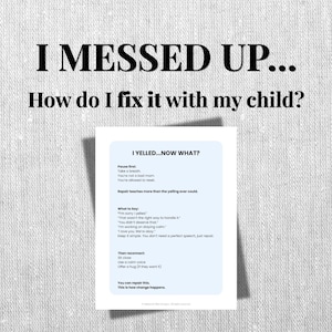 Reparationsmanus för mammor efter skrikande, Vad man ska säga efter skrikande, Föräldraverktyg för att sluta skrika, Hjälp med skuldkänslor för mamma, Varsamt föräldraskap, ADHD, Autism