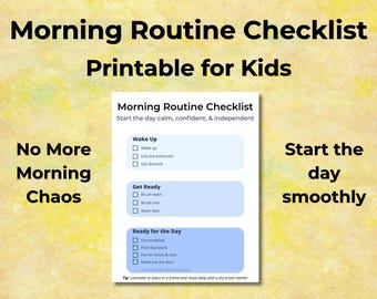 Afdrukbare checklist ochtendroutine voor kinderen, schema met dagelijkse routine, pdf-schema voor kinderen