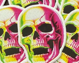 Neon Skull Art Sticker