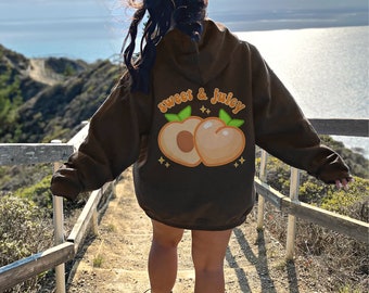 Peaches Hoodie | Kawaii Peach | Peach Clothes | Sweet & Juicy