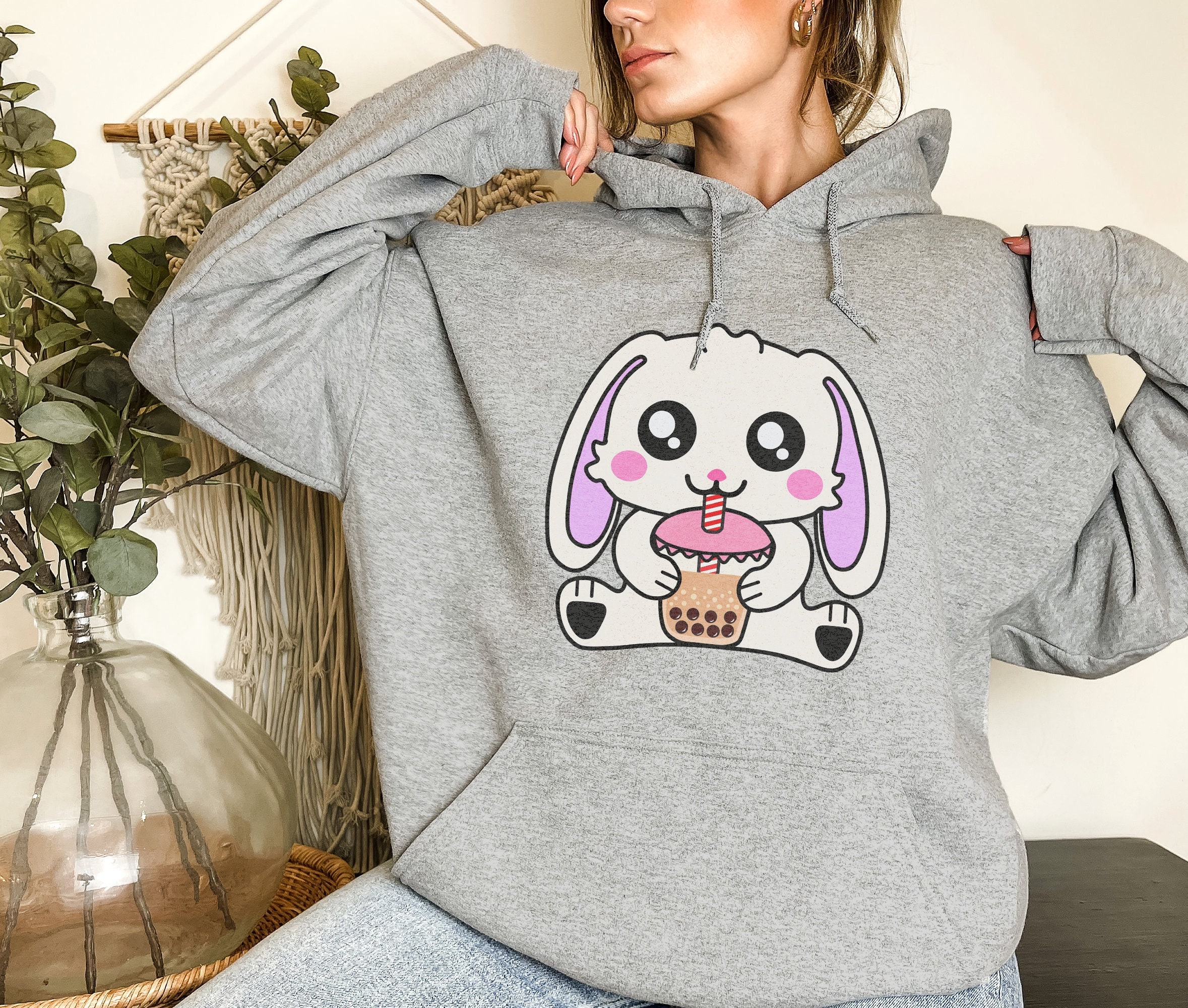 Bunny Ears Print Couples Hoodie  Cute Couples Clothes – SubtleKawaii