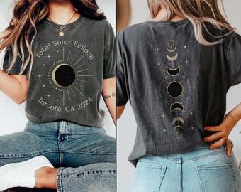 Custom Total Solar Eclipse Shirt | Path of Totality Shirt | Countdown to Totality | Celestial Shirt | Astronomy Sun Shirt | Comfort Colors