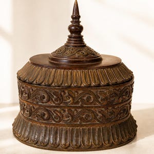 Maitland Smith Style Thai Stupa Valet Box, Cold Cast Bronze Decorative Keepsake Box, Grandmillennial Asian Inspired Decor