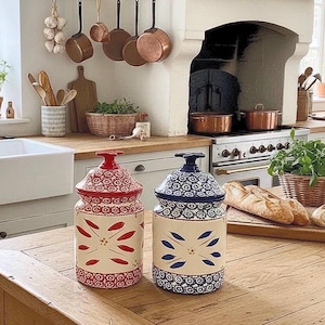 Temp-tations Old World Canisters with Lids– Hand-Painted Kitchen Storage