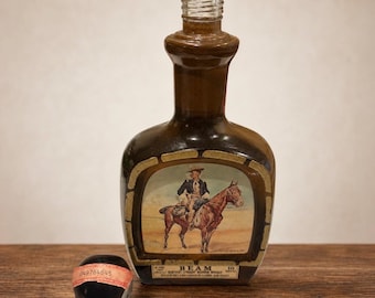Vintage Empty Jim Beam Frederic Remington “The Cowboy” Collectible Decanter 1979