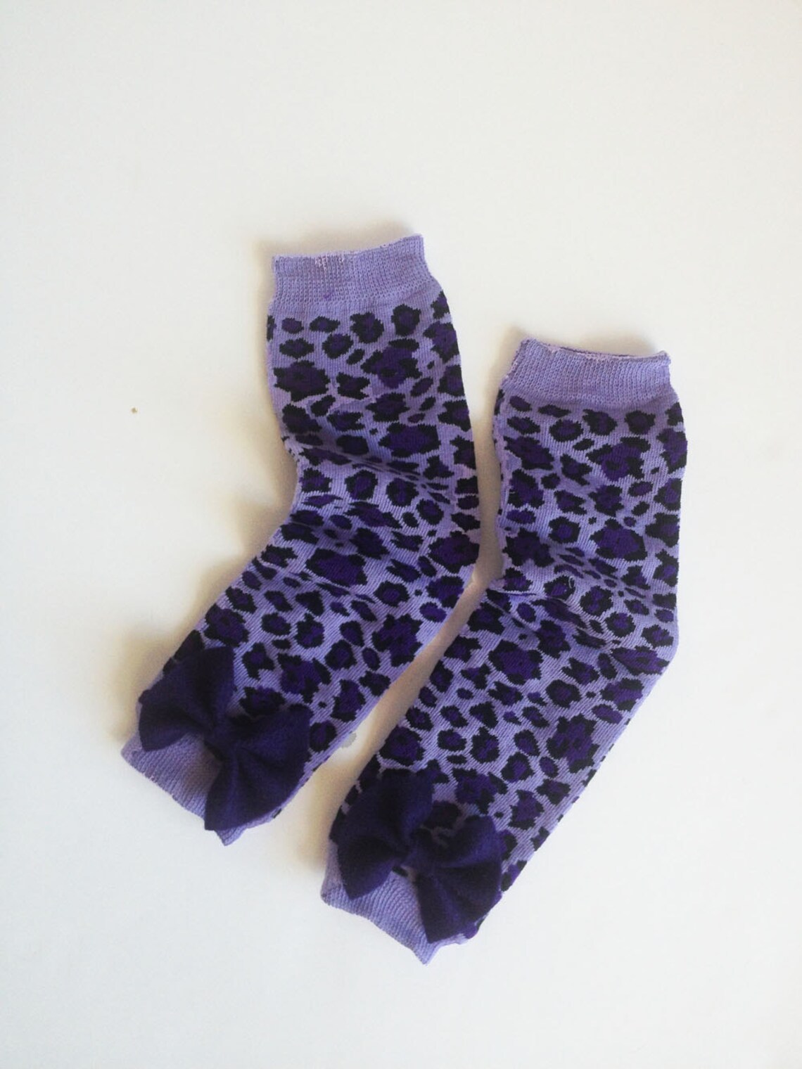 Purple Leopard Print Baby Leg Warmers with Bow Etsy