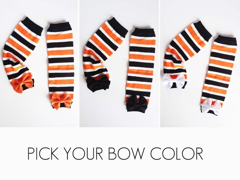 Halloween Baby Leg Warmers Black Orange and White Striped Etsy