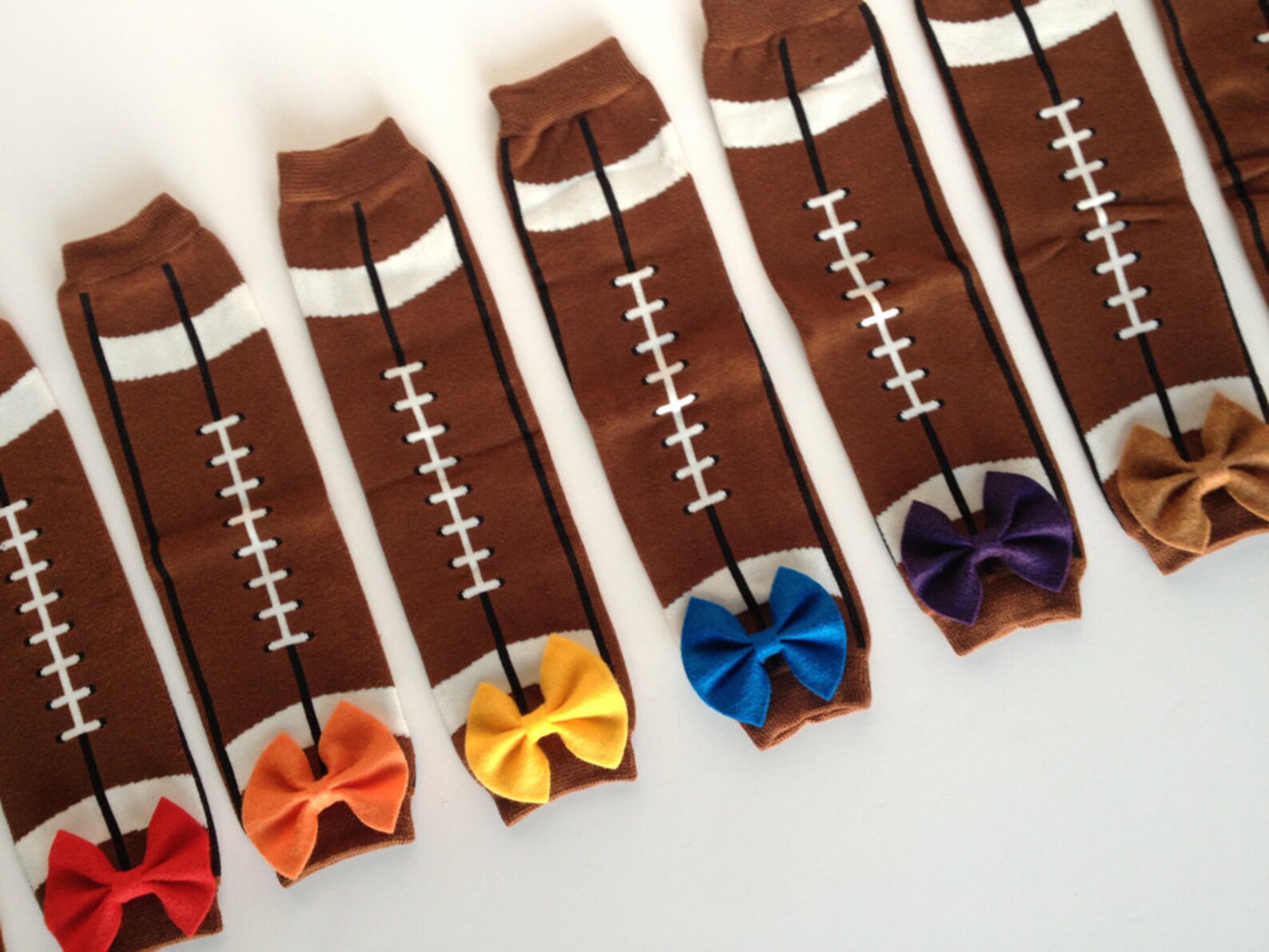 Football Baby Leg Warmers with Bow Pick Your Team Color Etsy