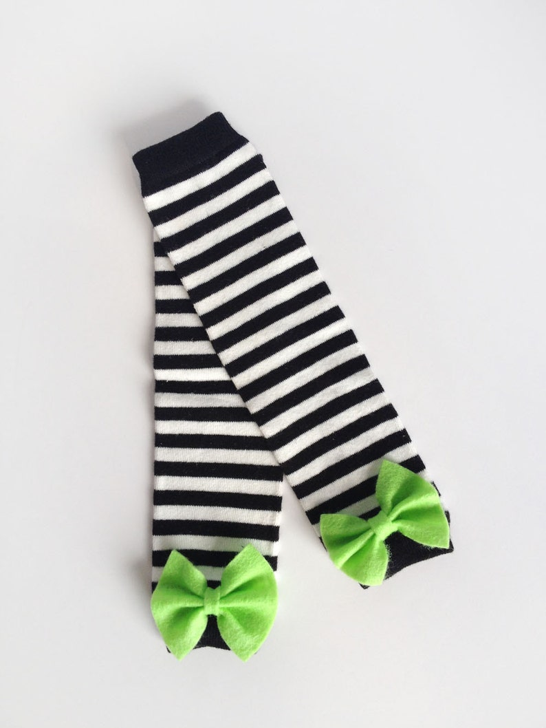 Black and White Striped Baby Leg Warmers With Bow Choose Your Etsy