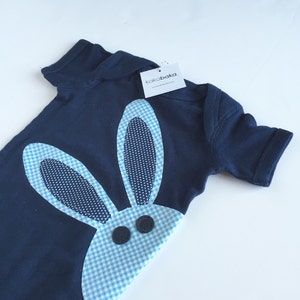 Easter Bunny Rabbit One Piece Navy Blue and Light Blue Baby - Etsy