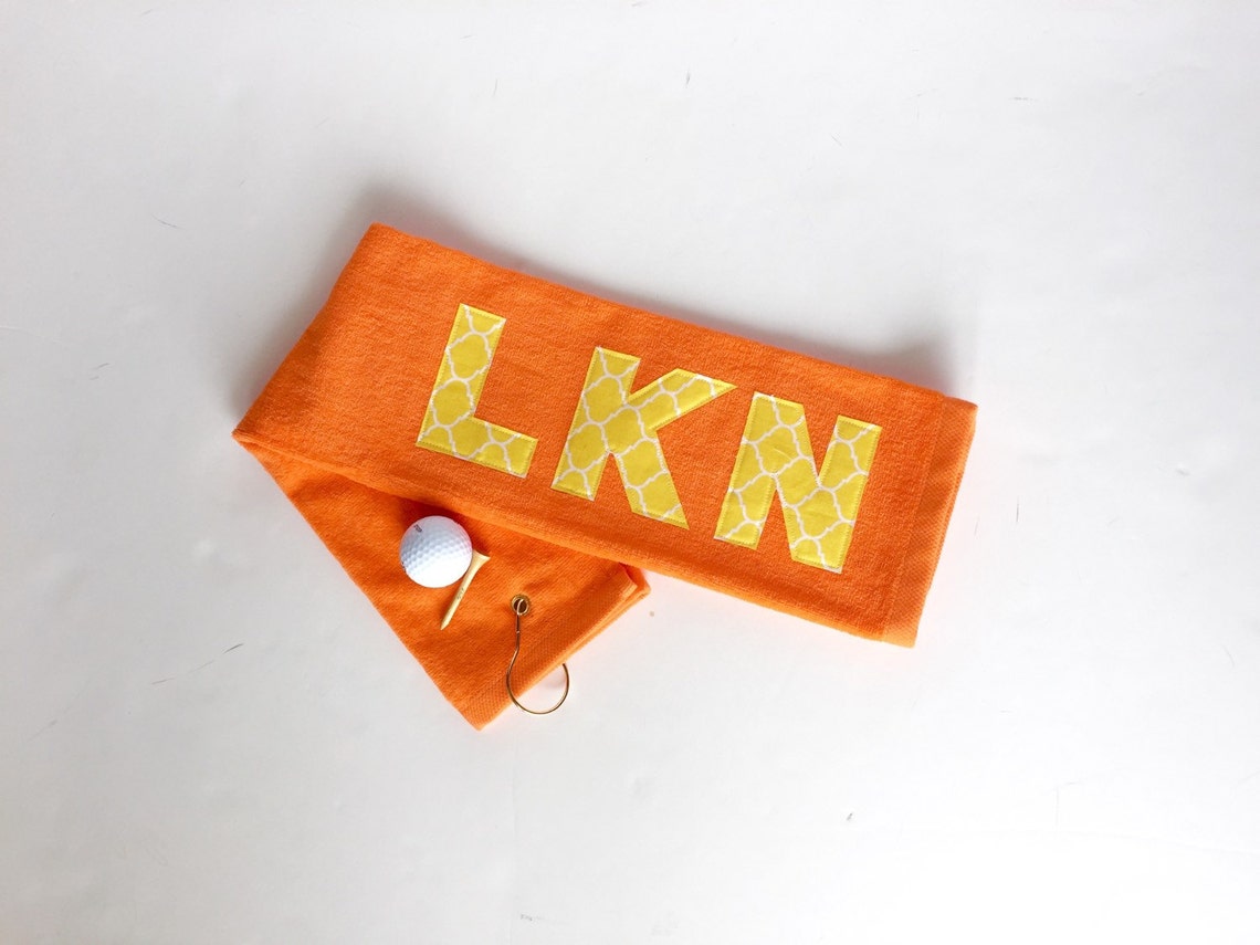 Personalized Orange Golf Towel Orange Golf Towel Etsy