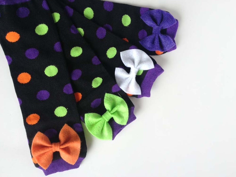 Halloween Baby Leg Warmers Polka Dots With Bows Orange Etsy