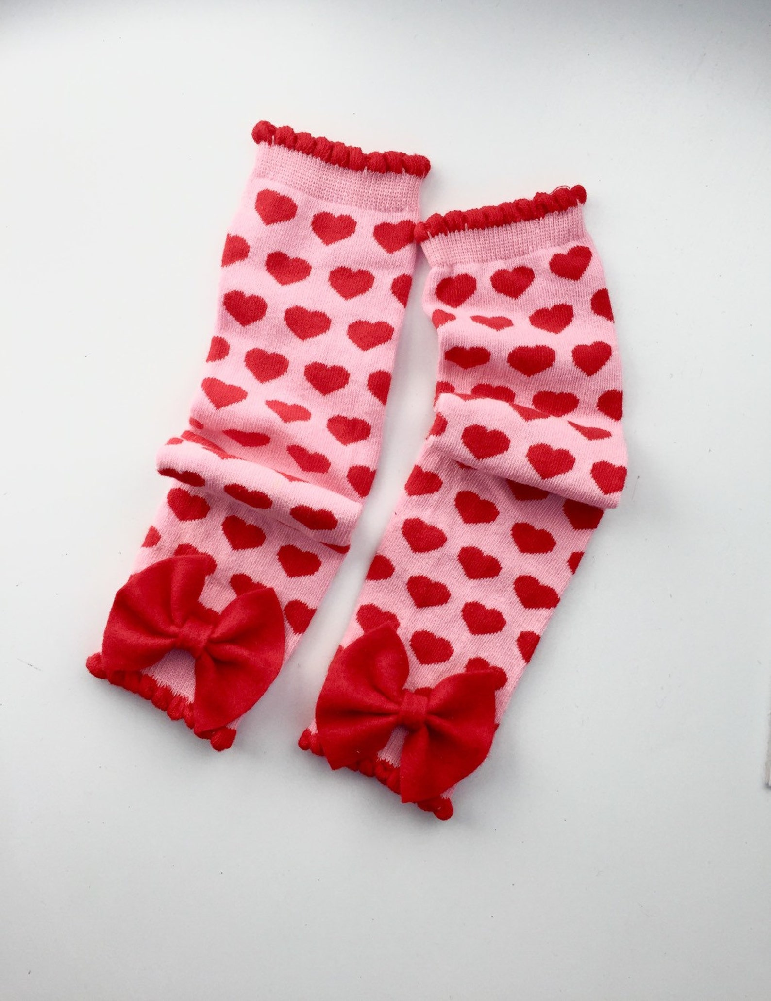Valentines Day Heart Leg Warmers With Bow Etsy