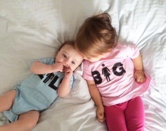 Big Sister T Shirt, Big Brother T Shirt, Pink Shirt, Blue Shirt, Sibling Shirt